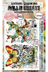 AALL & CREATE AALL & CREATE AUTOUR DE MWA  #1252 TANGERINE WINGS A6 CLEAR STAMP SET