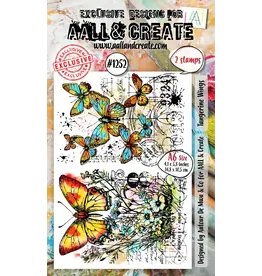 AALL & CREATE AALL & CREATE AUTOUR DE MWA  #1252 TANGERINE WINGS A6 CLEAR STAMP SET