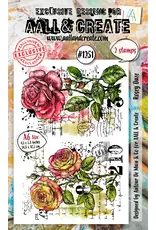 AALL & CREATE AALL & CREATE AUTOUR DE MWA  #1251 ROSEY DAZE A6 CLEAR STAMP SET