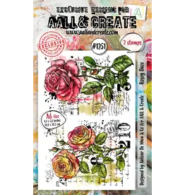 AALL & CREATE AALL & CREATE AUTOUR DE MWA  #1251 ROSEY DAZE A6 CLEAR STAMP SET