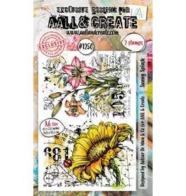 AALL & CREATE AALL & CREATE AUTOUR DE MWA  #1250 SUNNY SPLASH A6 CLEAR STAMP SET