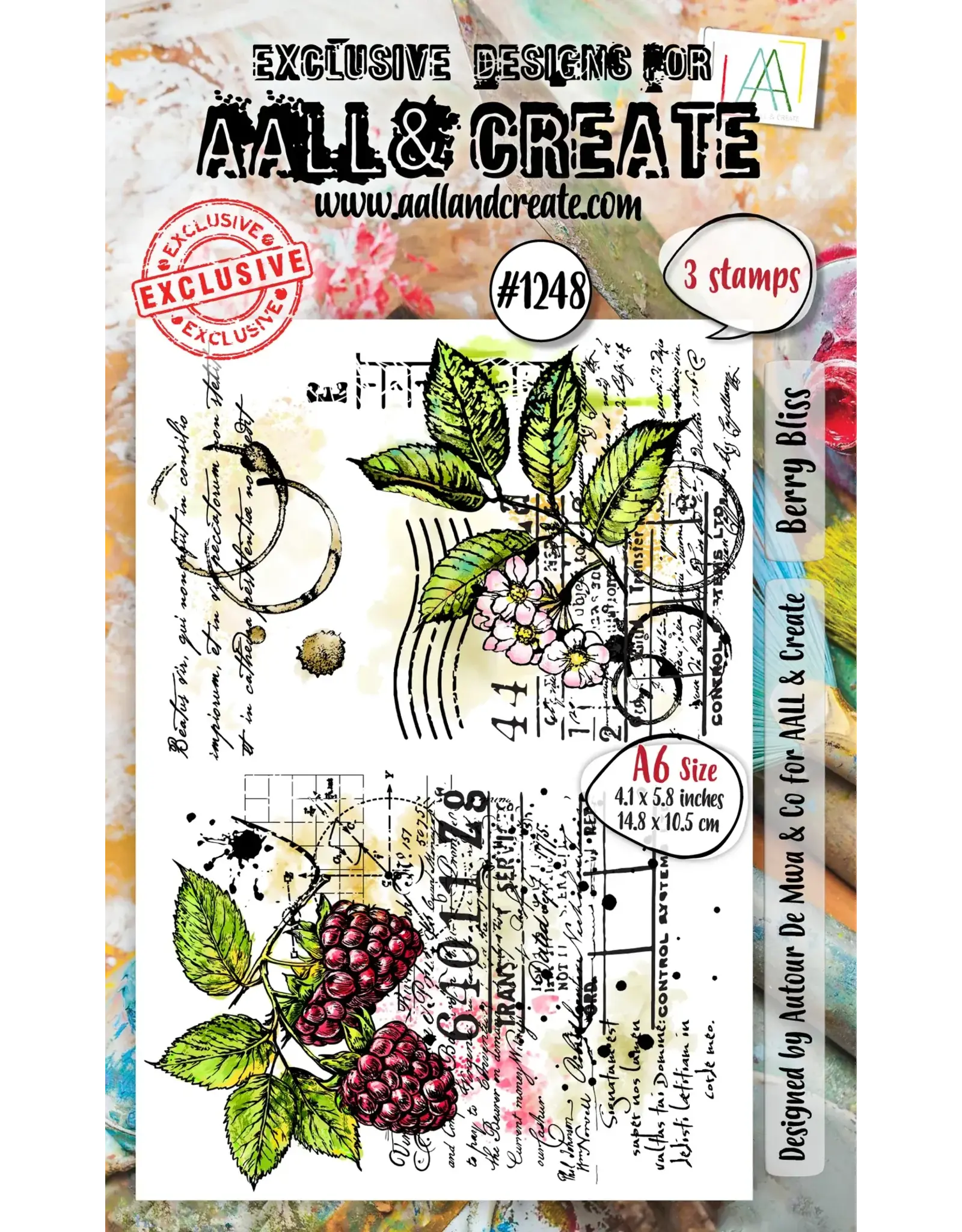 AALL & CREATE AALL & CREATE AUTOUR DE MWA  #1248 BERRY BLISS A6 CLEAR STAMP SET