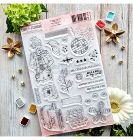 CHOU & FLOWERS CHOU & FLOWERS IT'S ALWAYS TEA TIME COLLECTION ROCK MUSIC CLEAR STAMP SET