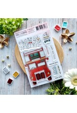 CHOU & FLOWERS CHOU & FLOWERS IT'S ALWAYS TEA TIME COLLECTION BUS PARTY CLEAR STAMP SET