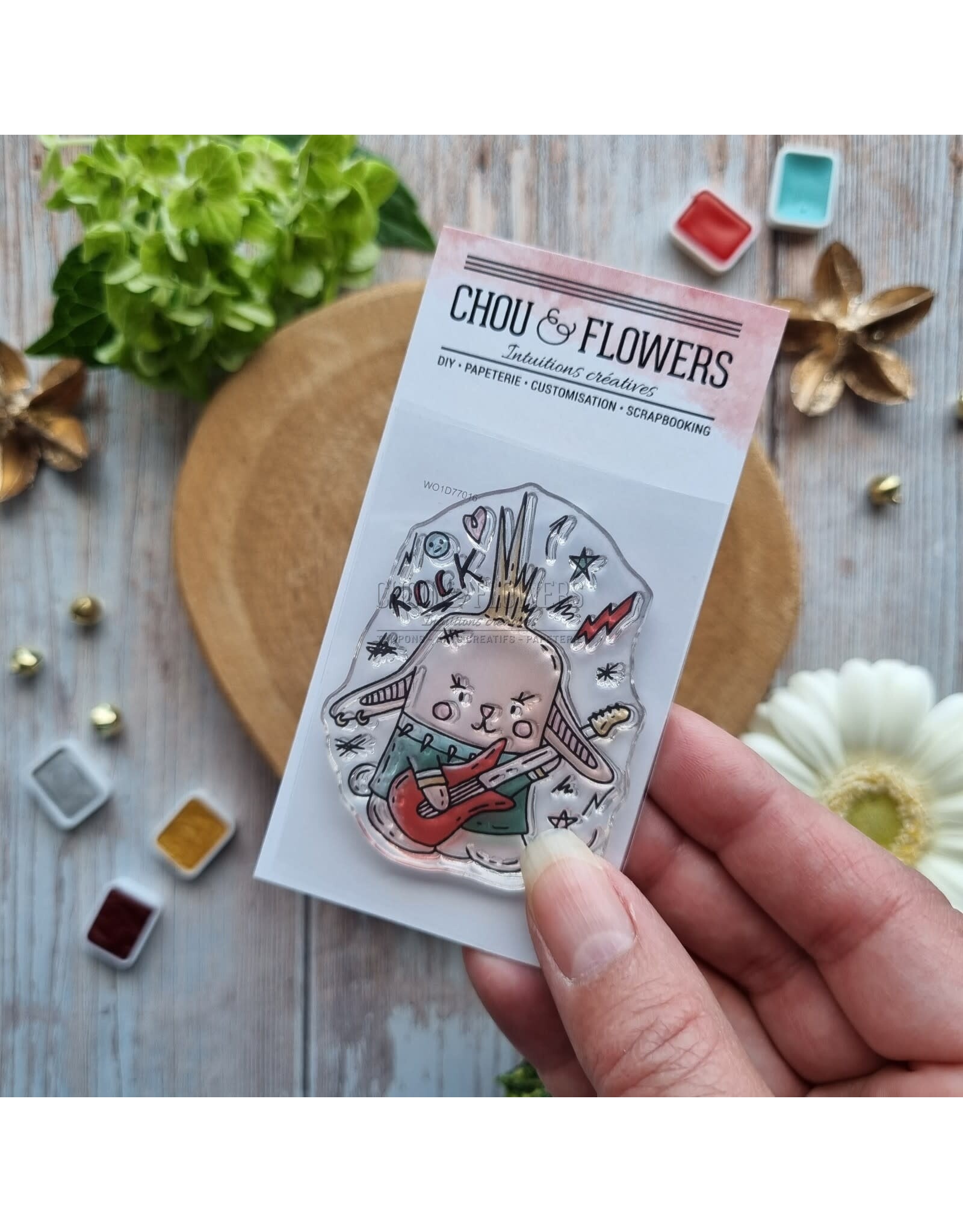 CHOU & FLOWERS CHOU & FLOWERS IT'S ALWAYS TEA TIME COLLECTION DOUDOU PUNK CLEAR STAMP