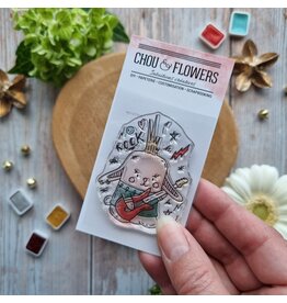 CHOU & FLOWERS CHOU & FLOWERS IT'S ALWAYS TEA TIME COLLECTION DOUDOU PUNK CLEAR STAMP