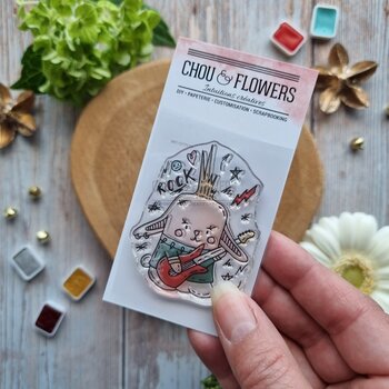 CHOU & FLOWERS CHOU & FLOWERS IT'S ALWAYS TEA TIME COLLECTION DOUDOU PUNK CLEAR STAMP