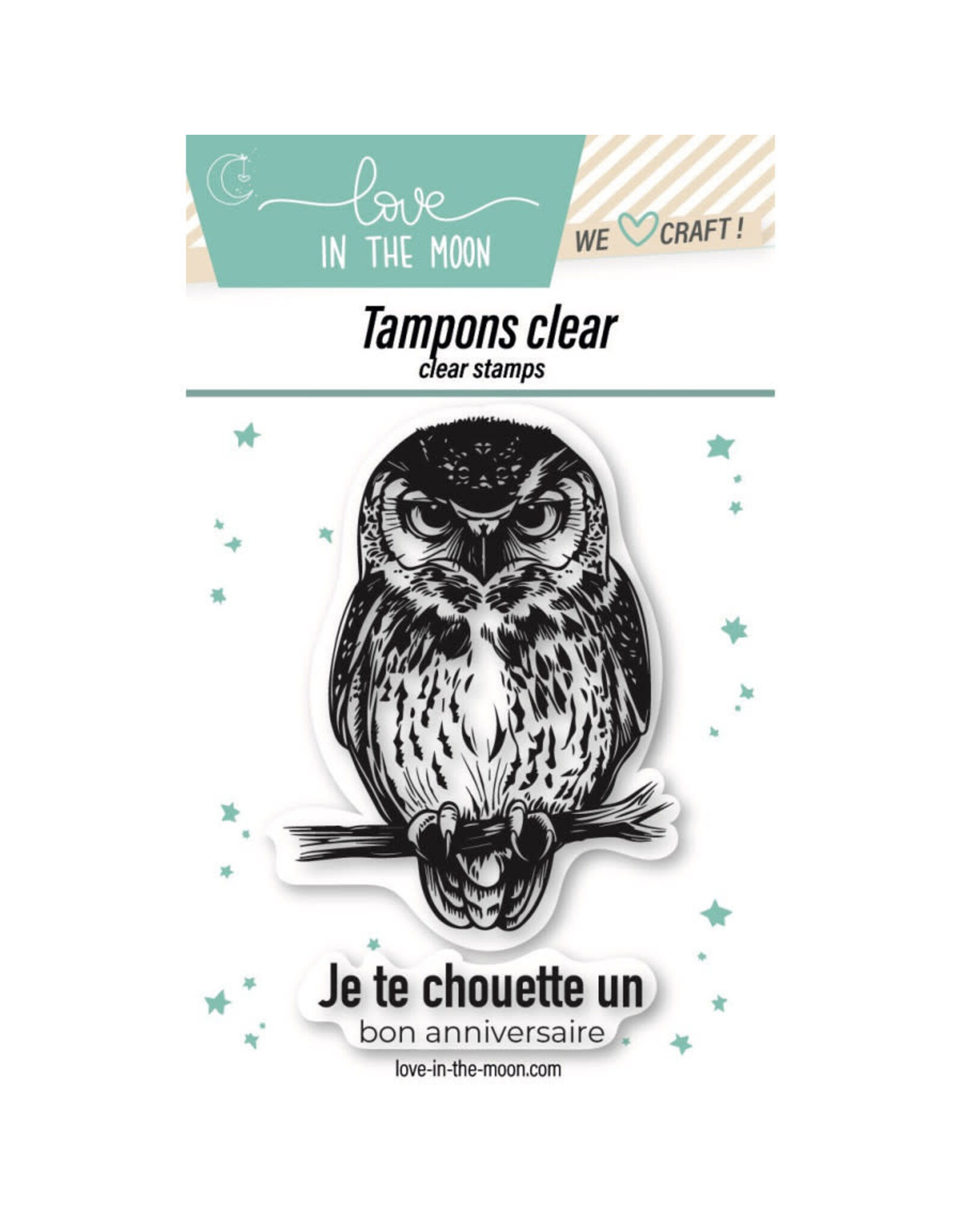 KIRELCRAFT LOVE IN THE MOON ANNIVERSAIRE CLEAR STAMP SET