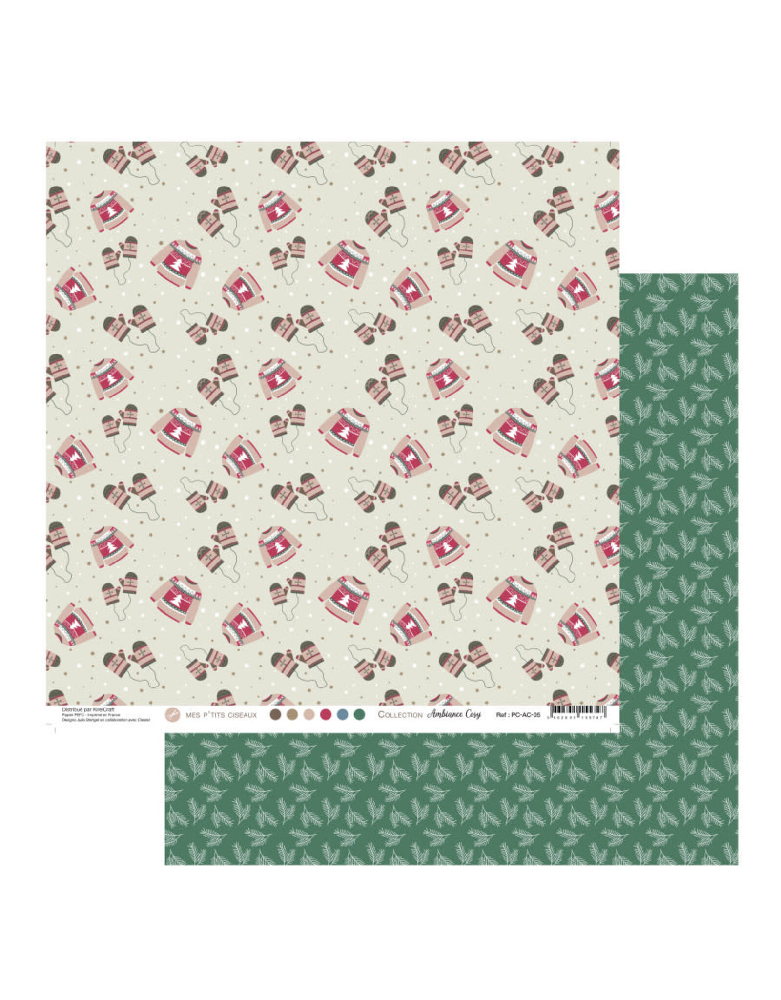 MES P'TITS CISEAUX MES P'TITS CISEAUX COLLECTION AMBIANCE COSY #05 12x12 CARDSTOCK