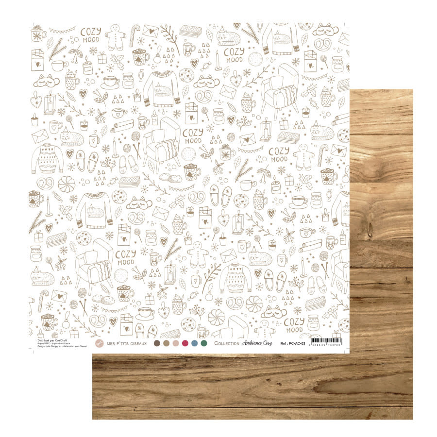 MES P'TITS CISEAUX MES P'TITS CISEAUX COLLECTION AMBIANCE COSY #03 12x12 CARDSTOCK