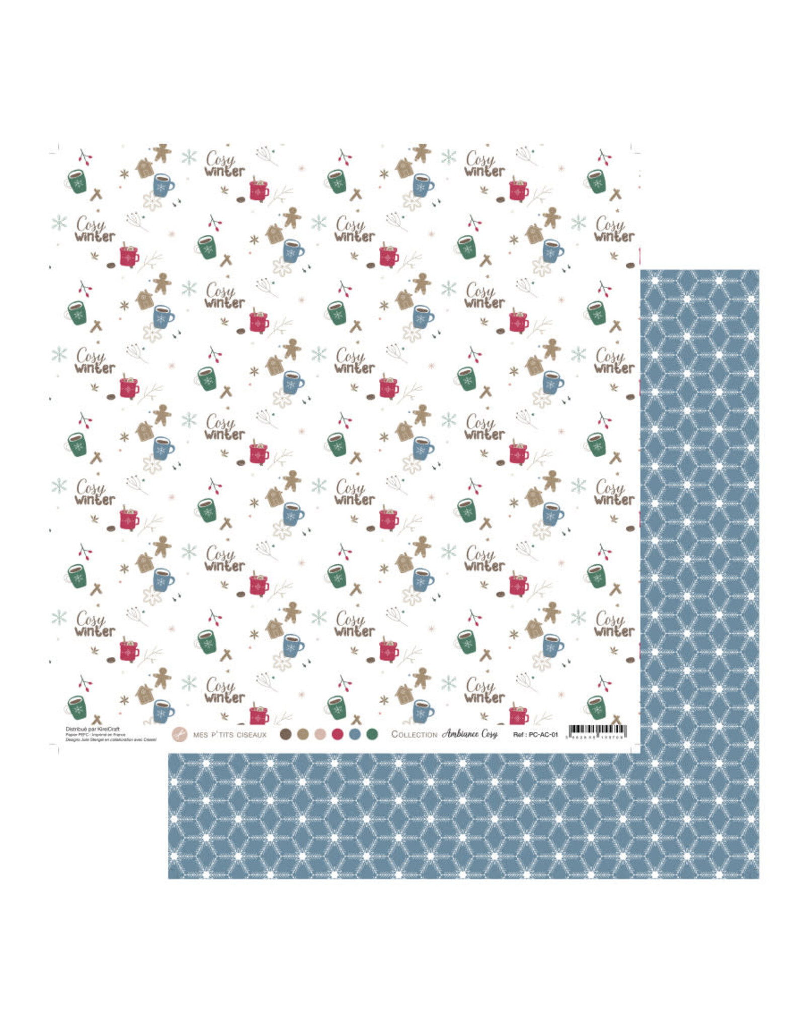 MES P'TITS CISEAUX MES P'TITS CISEAUX COLLECTION AMBIANCE COSY #01 12x12 CARDSTOCK