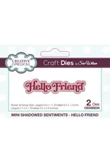 CREATIVE EXPRESSIONS CREATIVE EXPRESSIONS SUE WILSON MINI SHADOWED SENTIMENTS - HELLO FRIEND DIE SET
