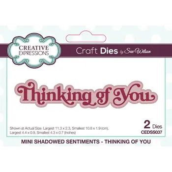 CREATIVE EXPRESSIONS CREATIVE EXPRESSIONS SUE WILSON MINI SHADOWED SENTIMENTS - THINKING OF YOU DIE SET