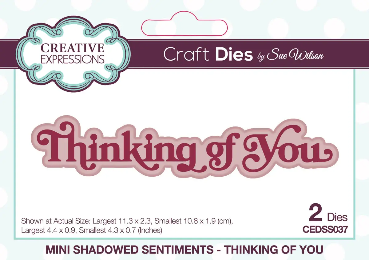 CREATIVE EXPRESSIONS CREATIVE EXPRESSIONS SUE WILSON MINI SHADOWED SENTIMENTS - THINKING OF YOU DIE SET