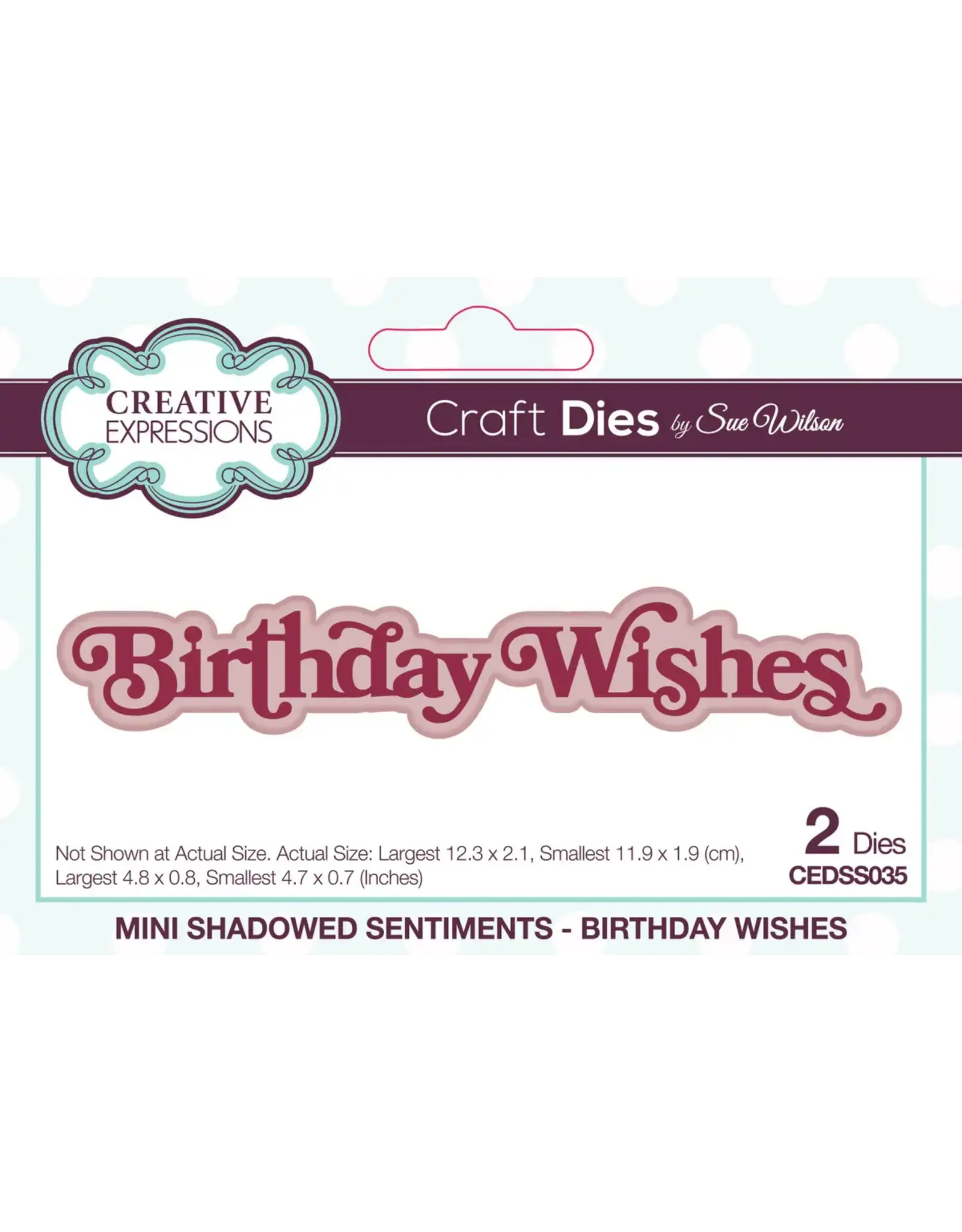 CREATIVE EXPRESSIONS CREATIVE EXPRESSIONS SUE WILSON MINI SHADOWED SENTIMENTS - BIRTHDAY WISHES DIE SET