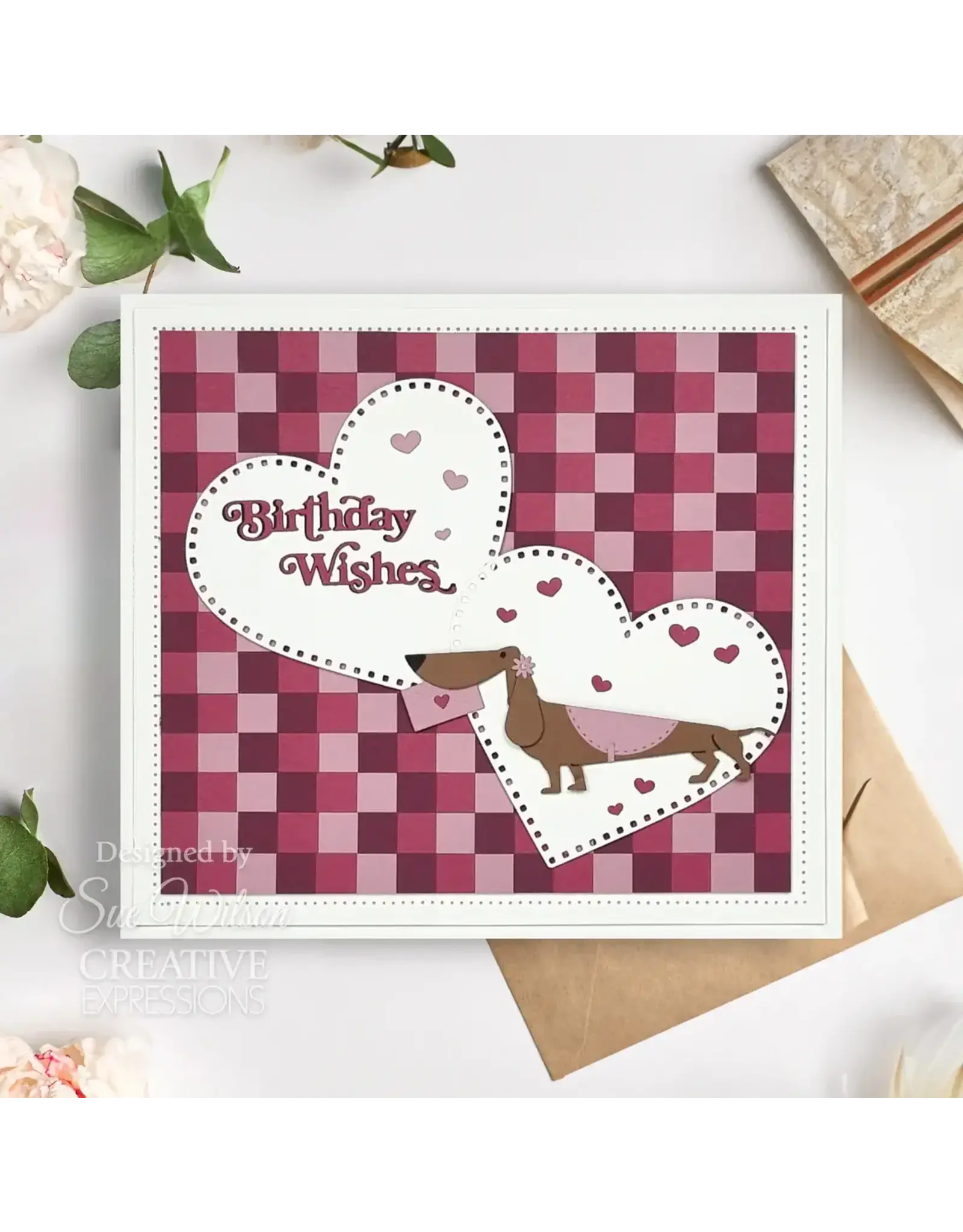 CREATIVE EXPRESSIONS CREATIVE EXPRESSIONS SUE WILSON MINI SHADOWED SENTIMENTS - BIRTHDAY WISHES DIE SET