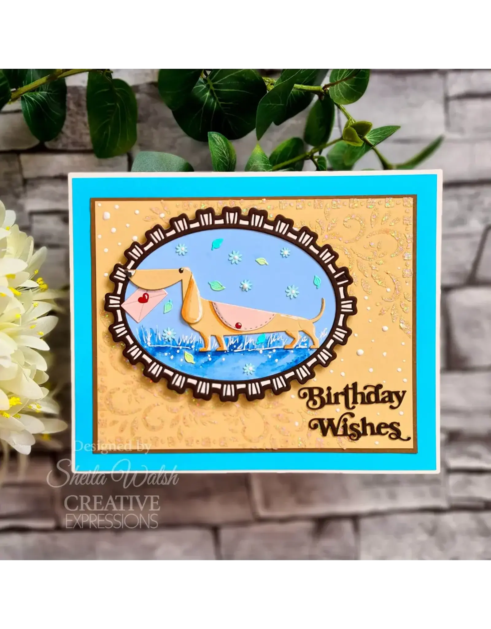 CREATIVE EXPRESSIONS CREATIVE EXPRESSIONS SUE WILSON MINI SHADOWED SENTIMENTS - BIRTHDAY WISHES DIE SET