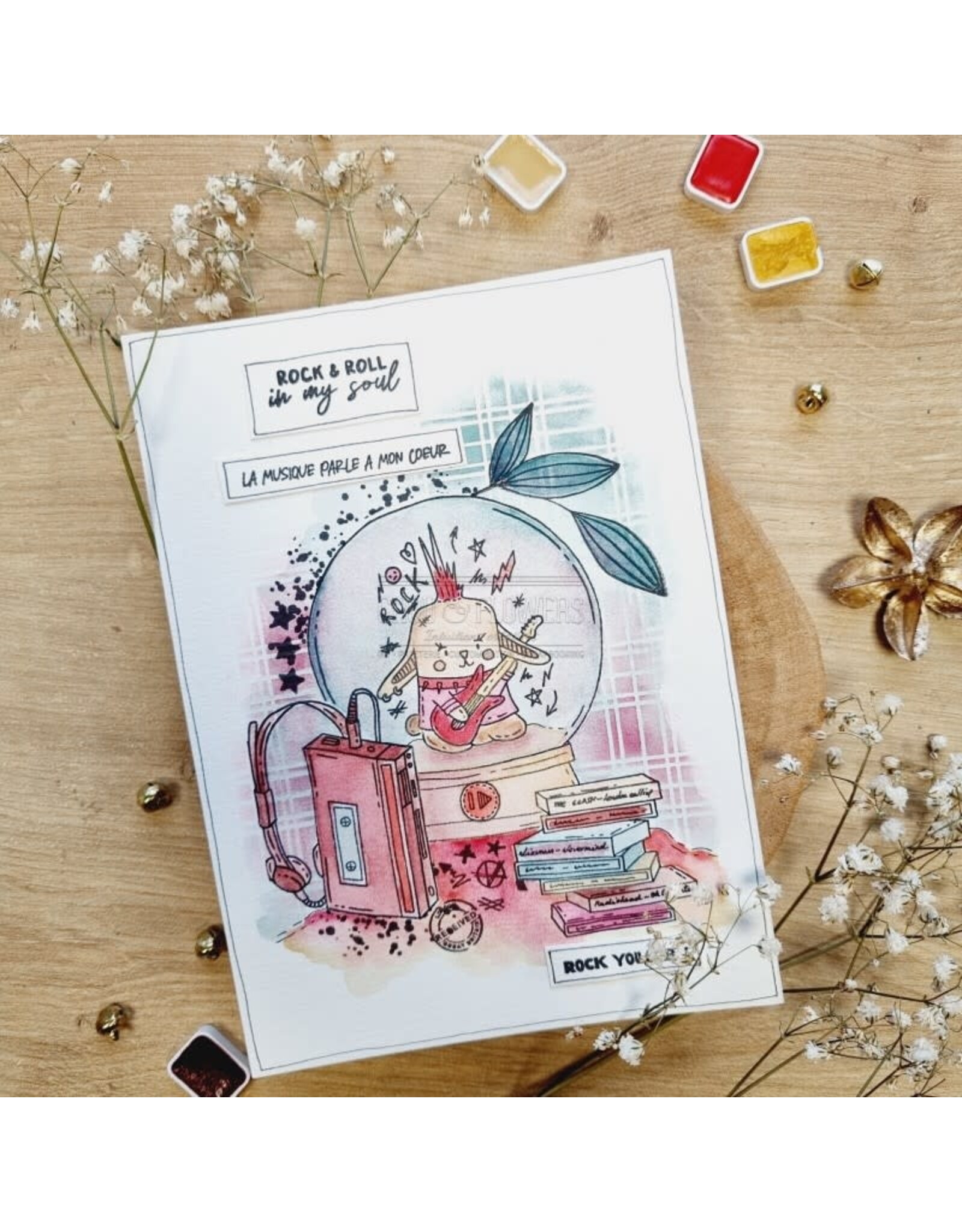 CHOU & FLOWERS CHOU & FLOWERS IT'S ALWAYS TEA TIME COLLECTION DOUDOU PUNK CLEAR STAMP