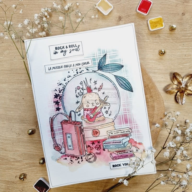 CHOU & FLOWERS CHOU & FLOWERS IT'S ALWAYS TEA TIME COLLECTION DOUDOU PUNK CLEAR STAMP