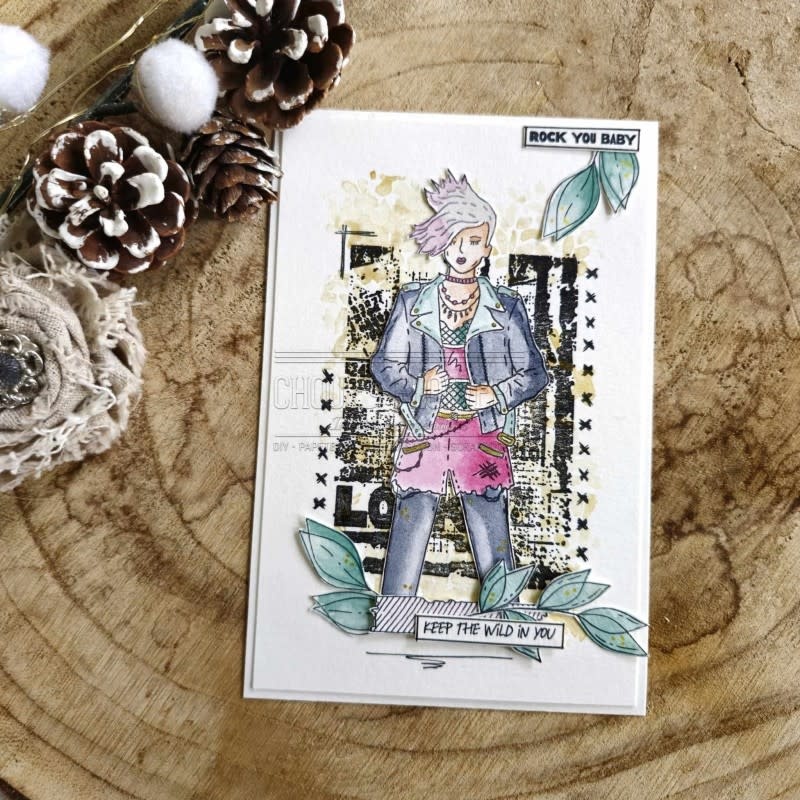CHOU & FLOWERS CHOU & FLOWERS IT'S ALWAYS TEA TIME COLLECTION TAMPON TEXTURE GRUNGE CLEAR STAMP SET