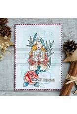 CHOU & FLOWERS CHOU & FLOWERS IT'S ALWAYS TEA TIME COLLECTION WINTER GIRL CLEAR STAMP SET