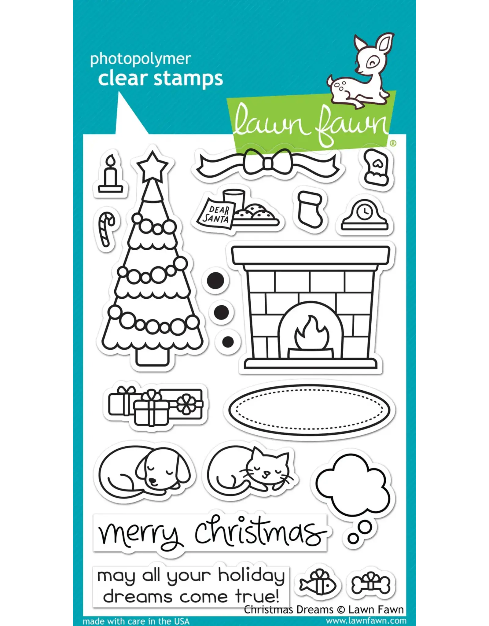 LAWN FAWN LAWN FAWN CHRISTMAS DREAMS CLEAR STAMP SET