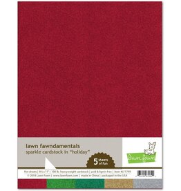 LAWN FAWN LAWN FAWN HOLIDAY SPARKLE 8.5X11 CARDSTOCK PACK 5 SHEETS