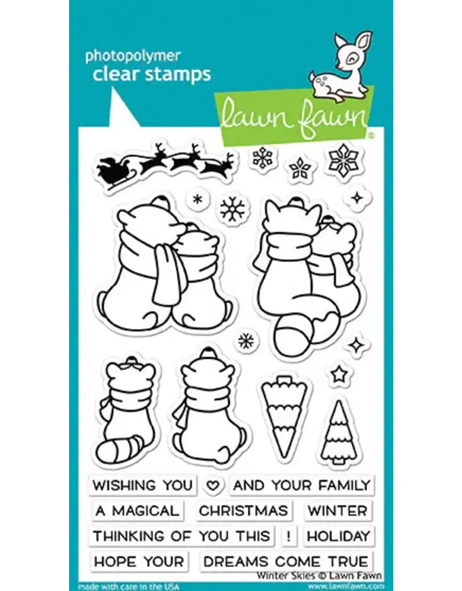 LAWN FAWN LAWN FAWN WINTER SKIES ACRYLIC STAMP SET
