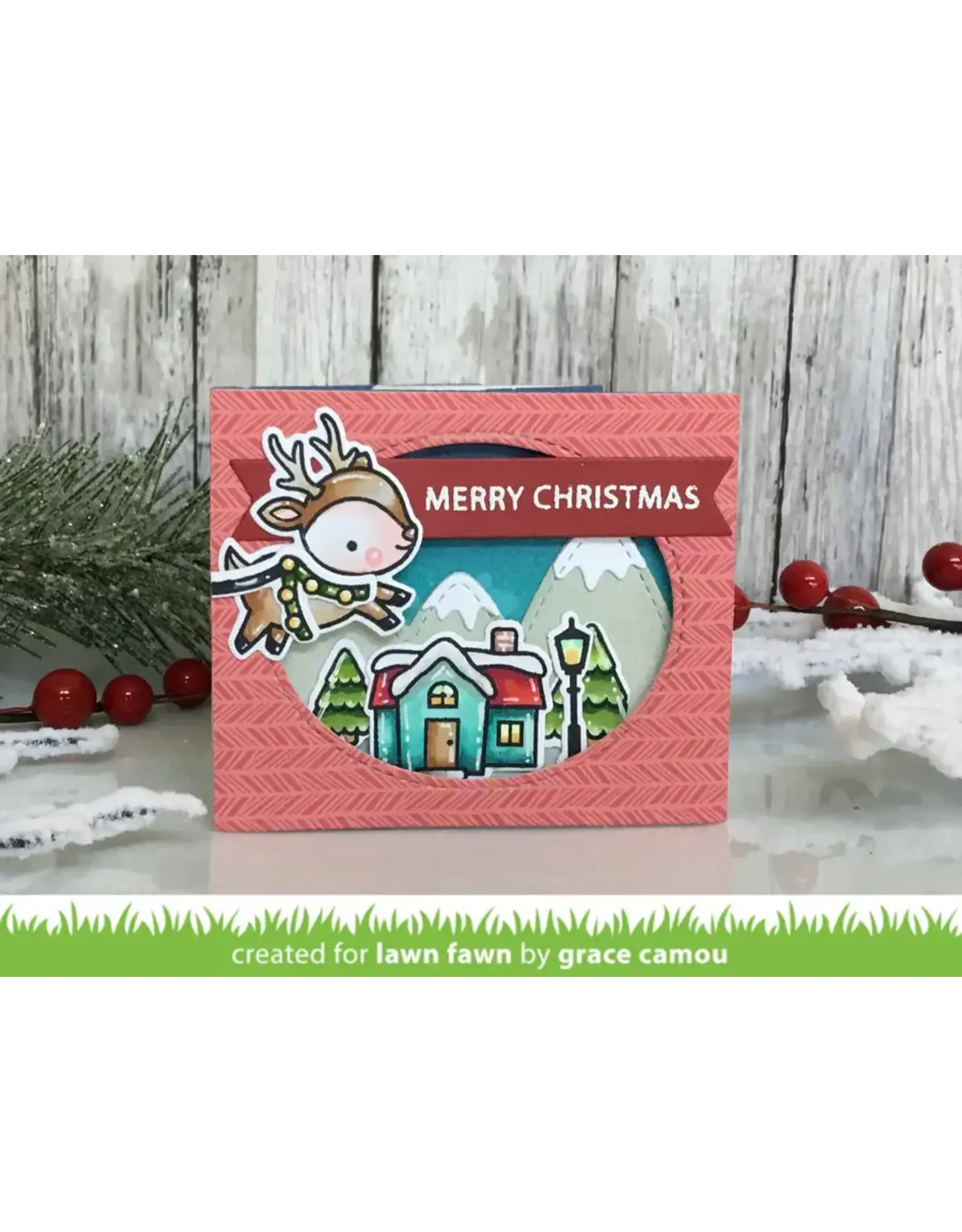 LAWN FAWN LAWN FAWN HO HO HOLIDAYS ACRYLIC STAMP SET