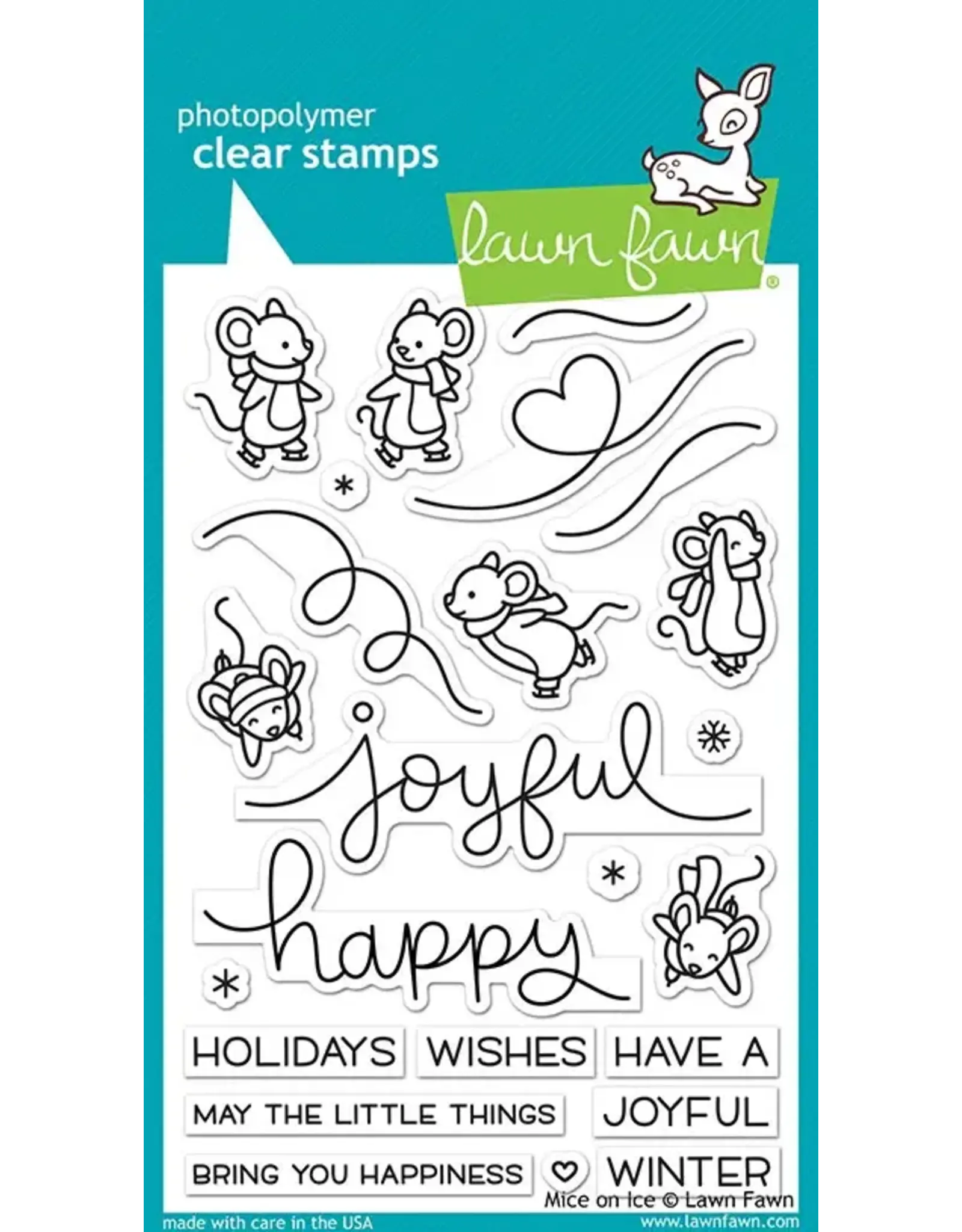 LAWN FAWN LAWN FAWN MICE ON ICE ACRYLIC STAMP SET