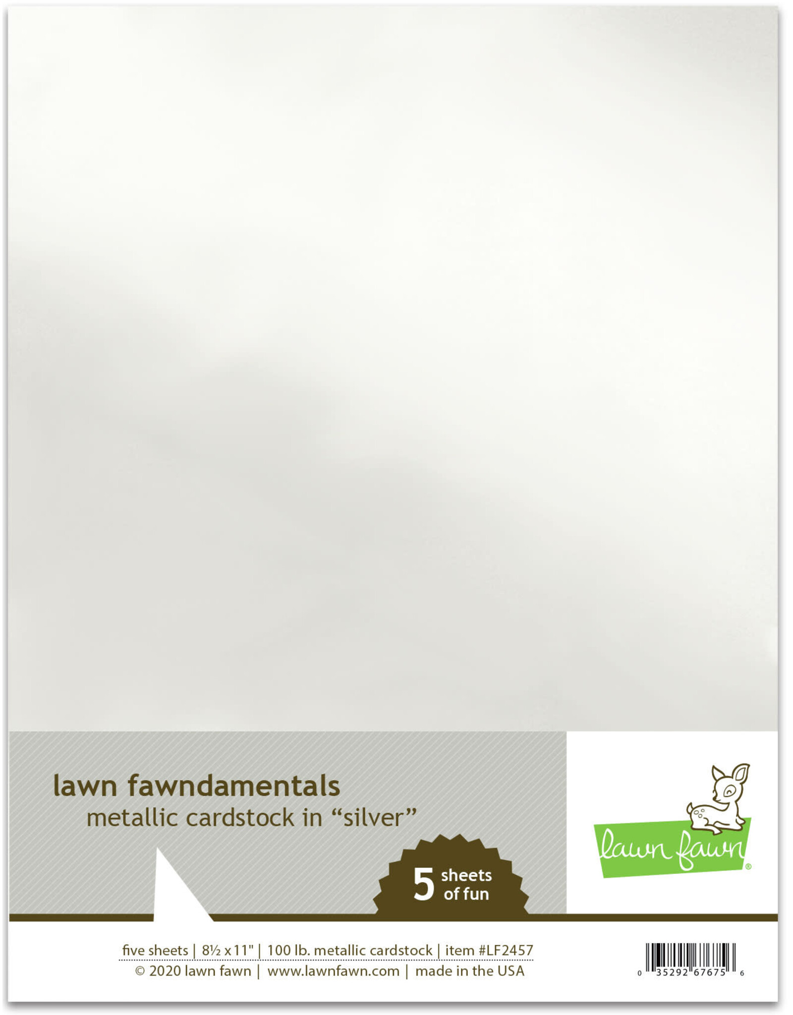 LAWN FAWN LAWN FAWN METALLIC CARDSTOCK IN SILVER