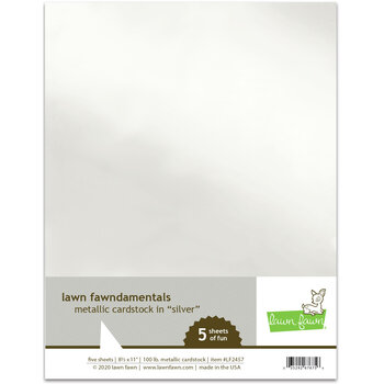 LAWN FAWN LAWN FAWN METALLIC CARDSTOCK IN SILVER