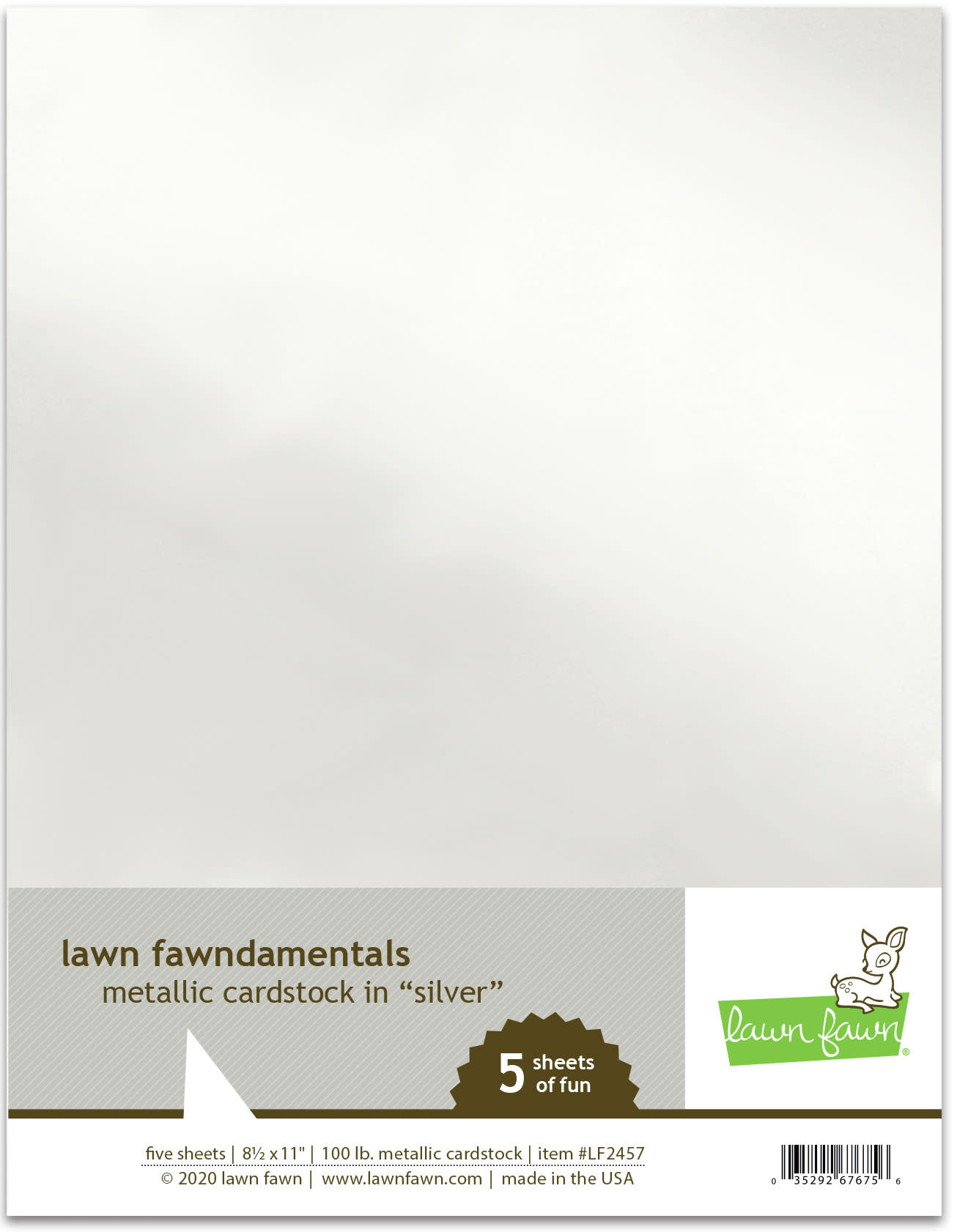 LAWN FAWN LAWN FAWN METALLIC CARDSTOCK IN SILVER