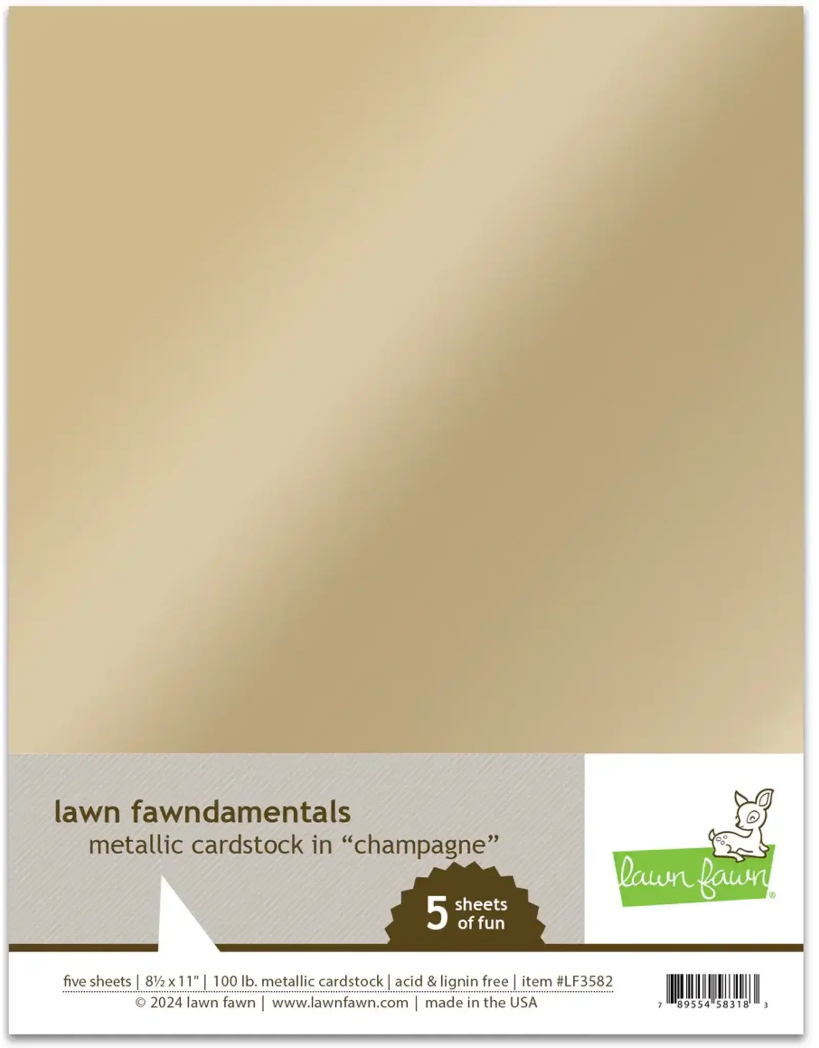 LAWN FAWN LAWN FAWN METALLIC CARDSTOCK IN CHAMPAGNE