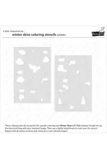 LAWN FAWN LAWN FAWN WINTER SKIES COLORING STENCIL 2/PK
