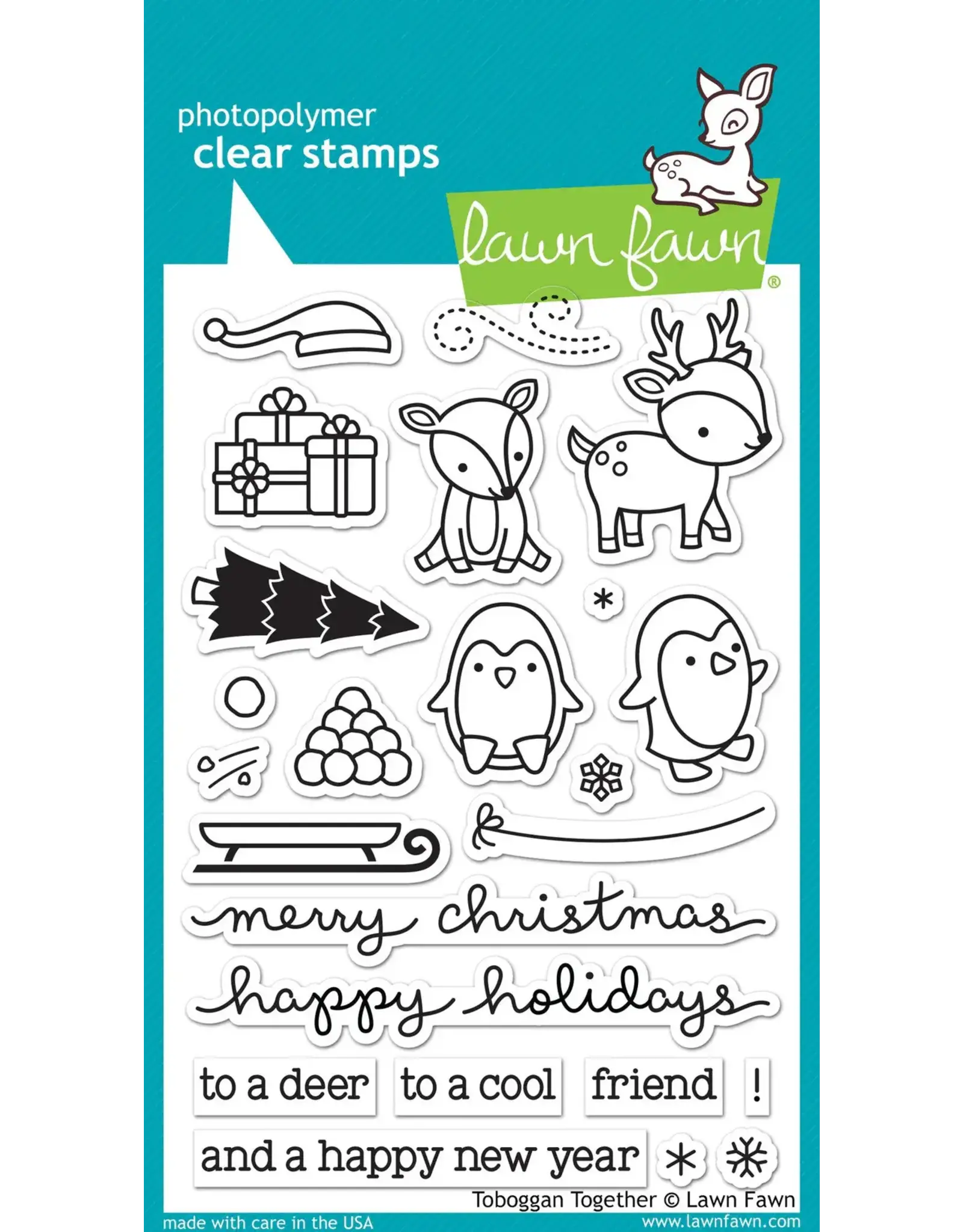 LAWN FAWN LAWN FAWN TOBOGGAN TOGETHER CLEAR STAMP SET