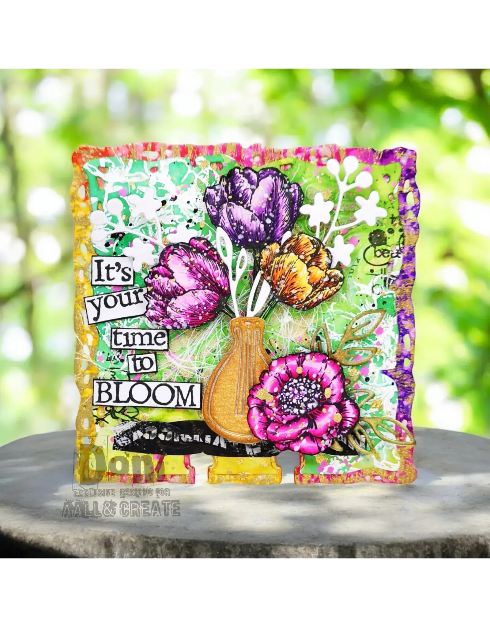 AALL & CREATE AALL & CREATE AUTOUR DE MWA  #1249 PETAL POP A6 CLEAR STAMP SET