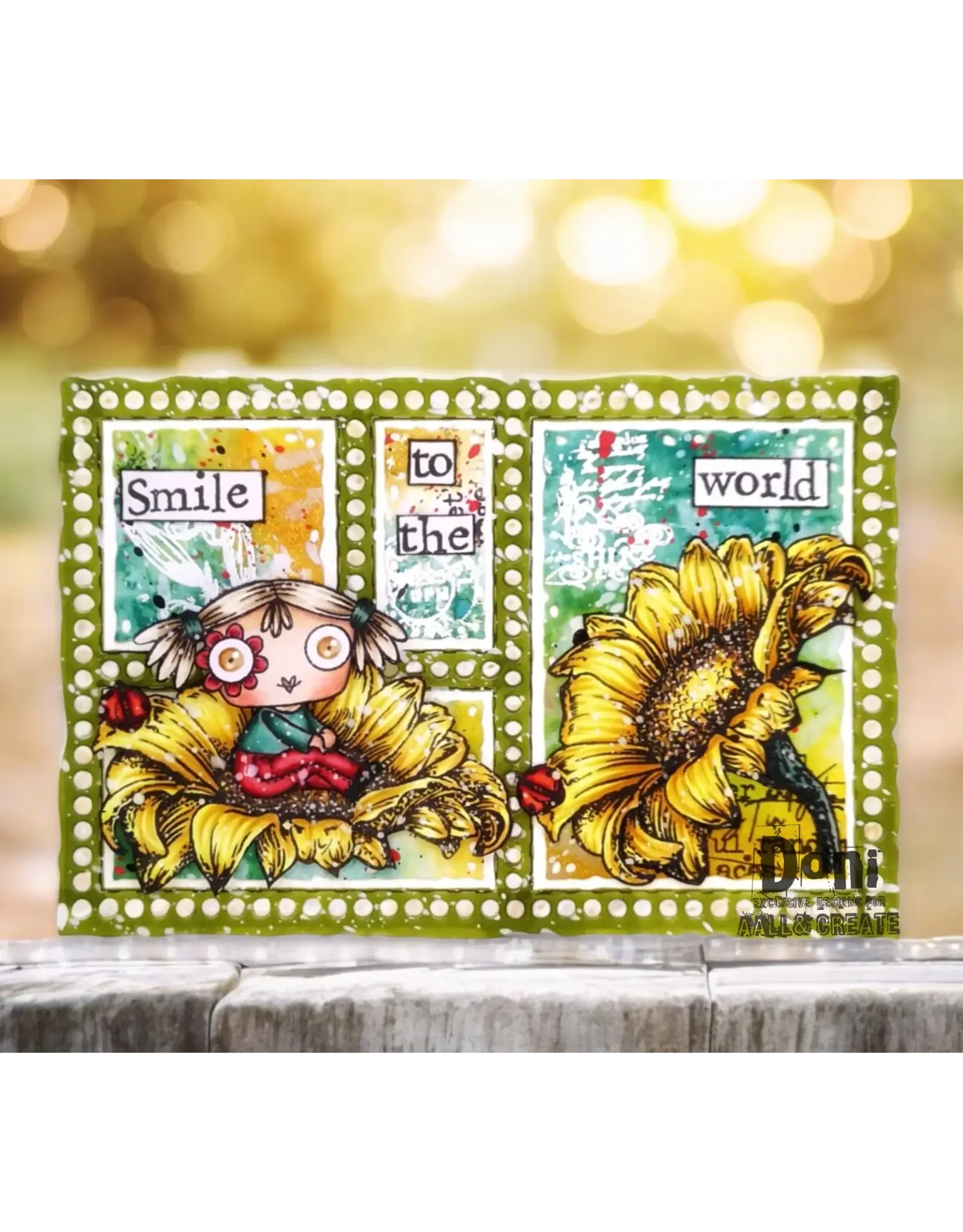 AALL & CREATE AALL & CREATE AUTOUR DE MWA  #1250 SUNNY SPLASH A6 CLEAR STAMP SET