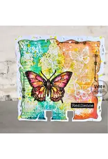 AALL & CREATE AALL & CREATE AUTOUR DE MWA  #1252 TANGERINE WINGS A6 CLEAR STAMP SET