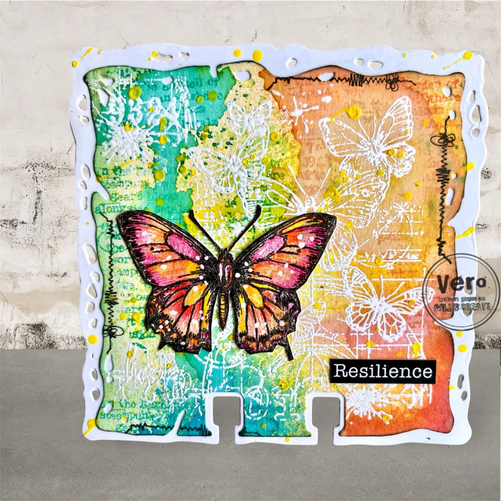 AALL & CREATE AALL & CREATE AUTOUR DE MWA #1252 TANGERINE WINGS A6 CLEAR STAMP SET