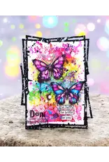 AALL & CREATE AALL & CREATE AUTOUR DE MWA  #1252 TANGERINE WINGS A6 CLEAR STAMP SET