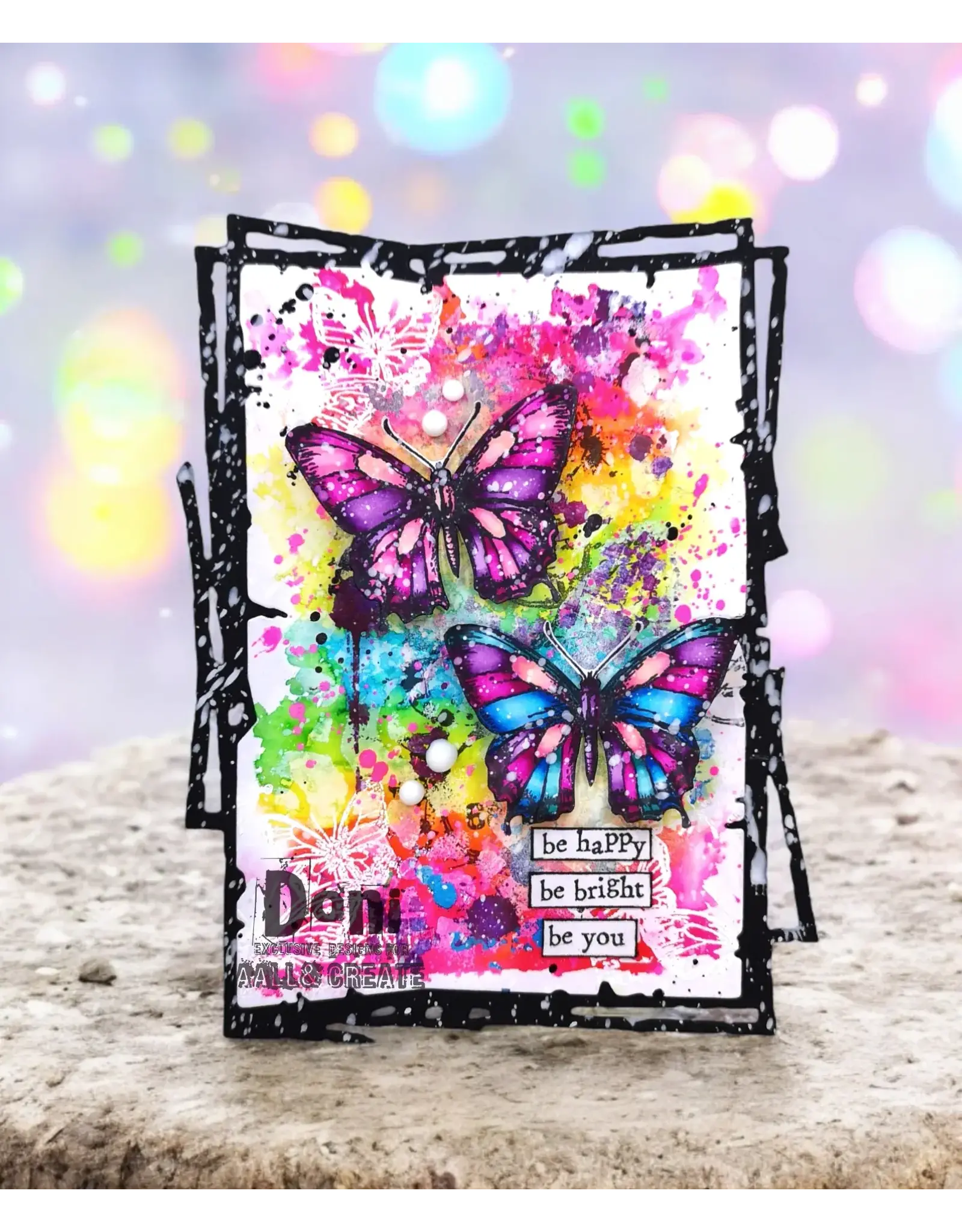 AALL & CREATE AALL & CREATE AUTOUR DE MWA  #1252 TANGERINE WINGS A6 CLEAR STAMP SET