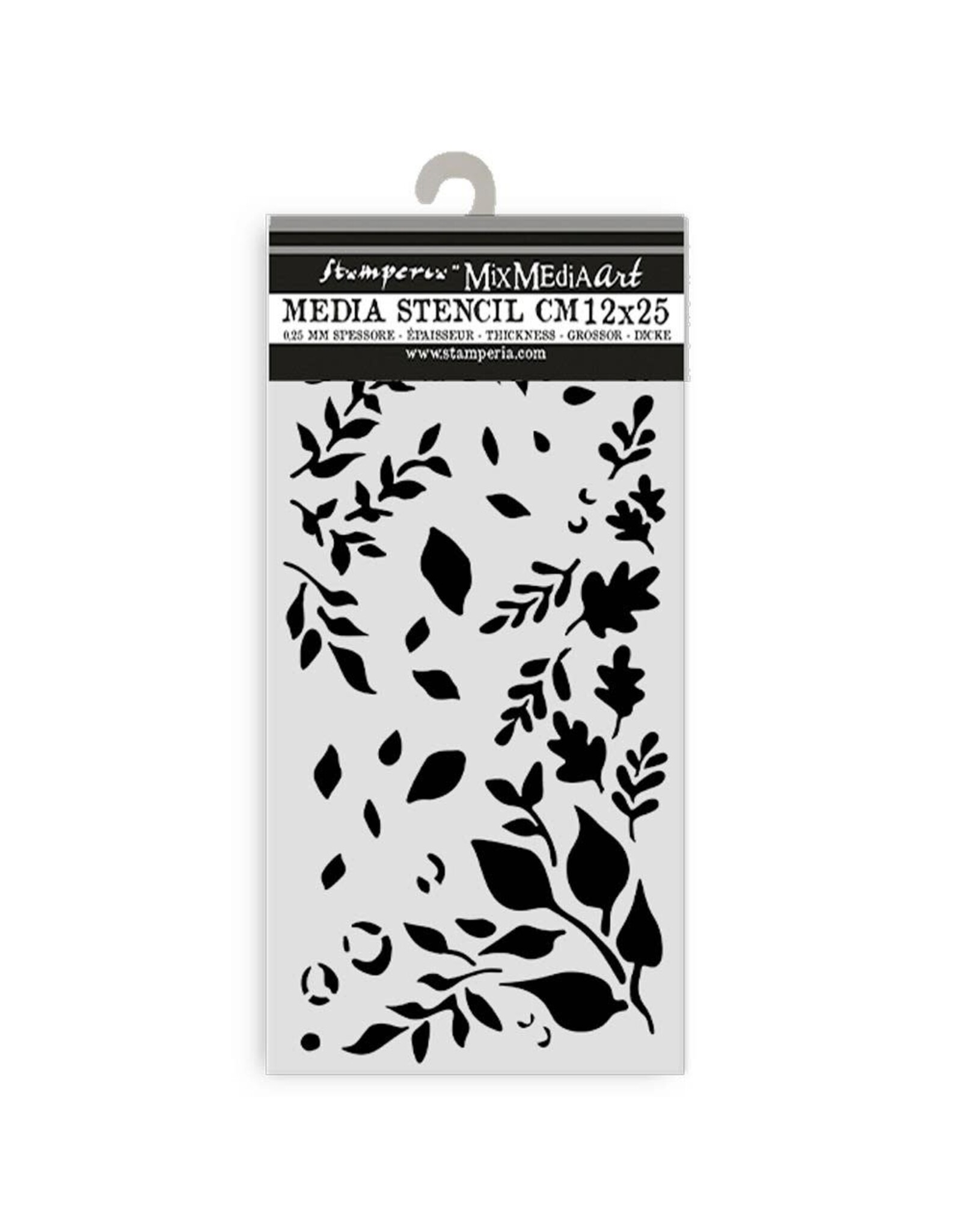 STAMPERIA STAMPERIA CREATE HAPPINESS DEWDROPS BIG LEAVES 12x25cm STENCIL