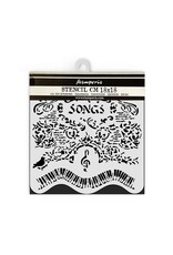 STAMPERIA STAMPERIA MUSIC SONGS AND PIANO 18x18cm STENCIL