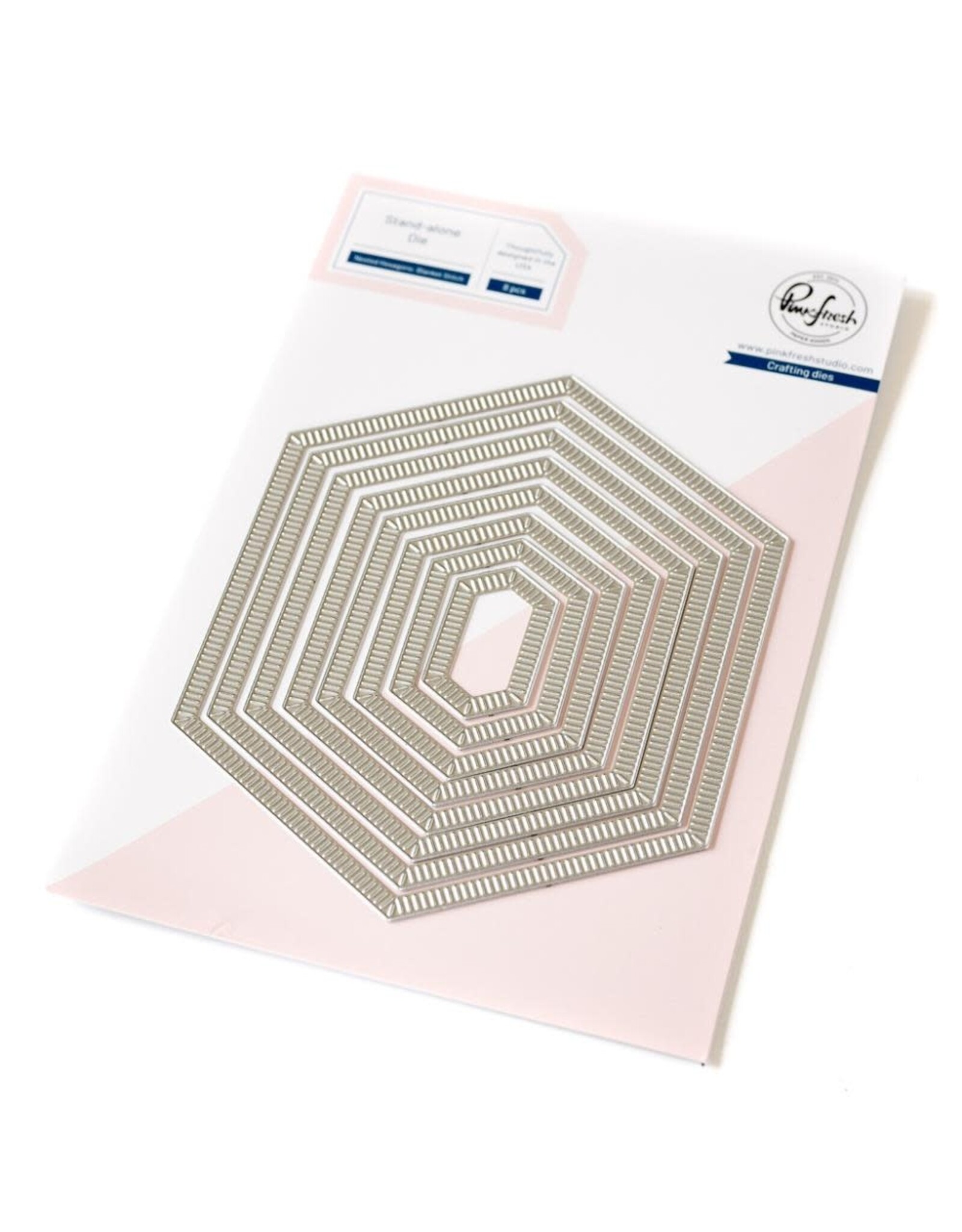PINKFRESH PINKFRESH STUDIO ESSENTIALS NESTED HEXAGONS BLANKET STITCH DIE SET