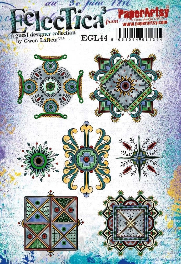 PAPER ARTSY PAPER ARTSY ECLECTICA GWEN LAFLEUR EGL44 CLING STAMP SET
