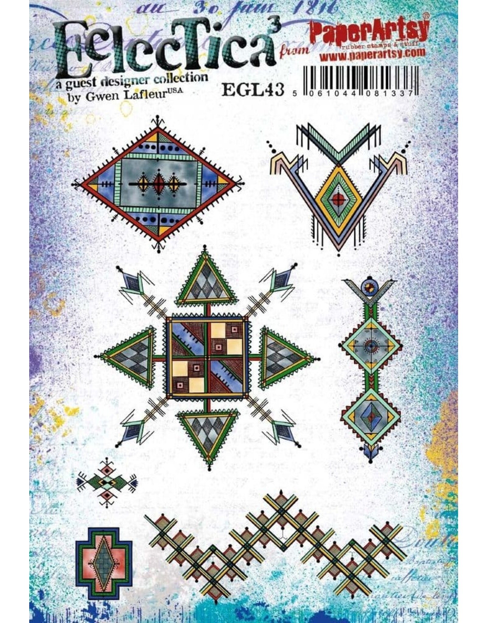 PAPER ARTSY PAPER ARTSY ECLECTICA GWEN LAFLEUR EGL43 CLING STAMP SET