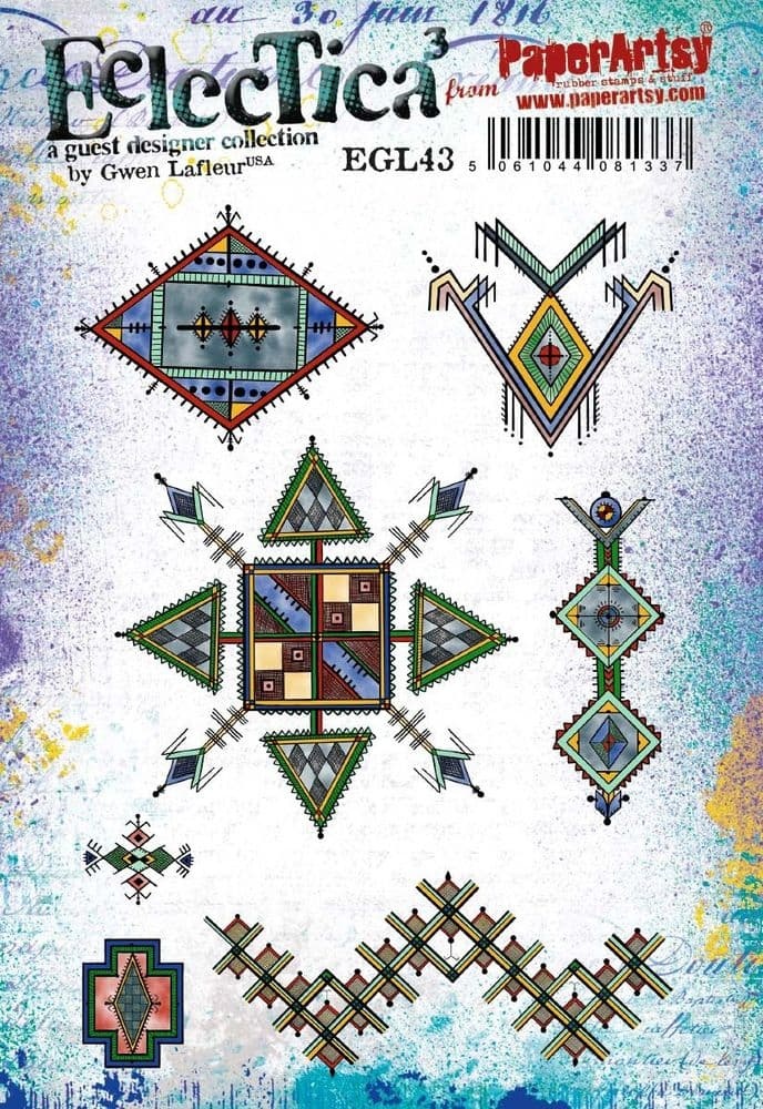 PAPER ARTSY PAPER ARTSY ECLECTICA GWEN LAFLEUR EGL43 CLING STAMP SET