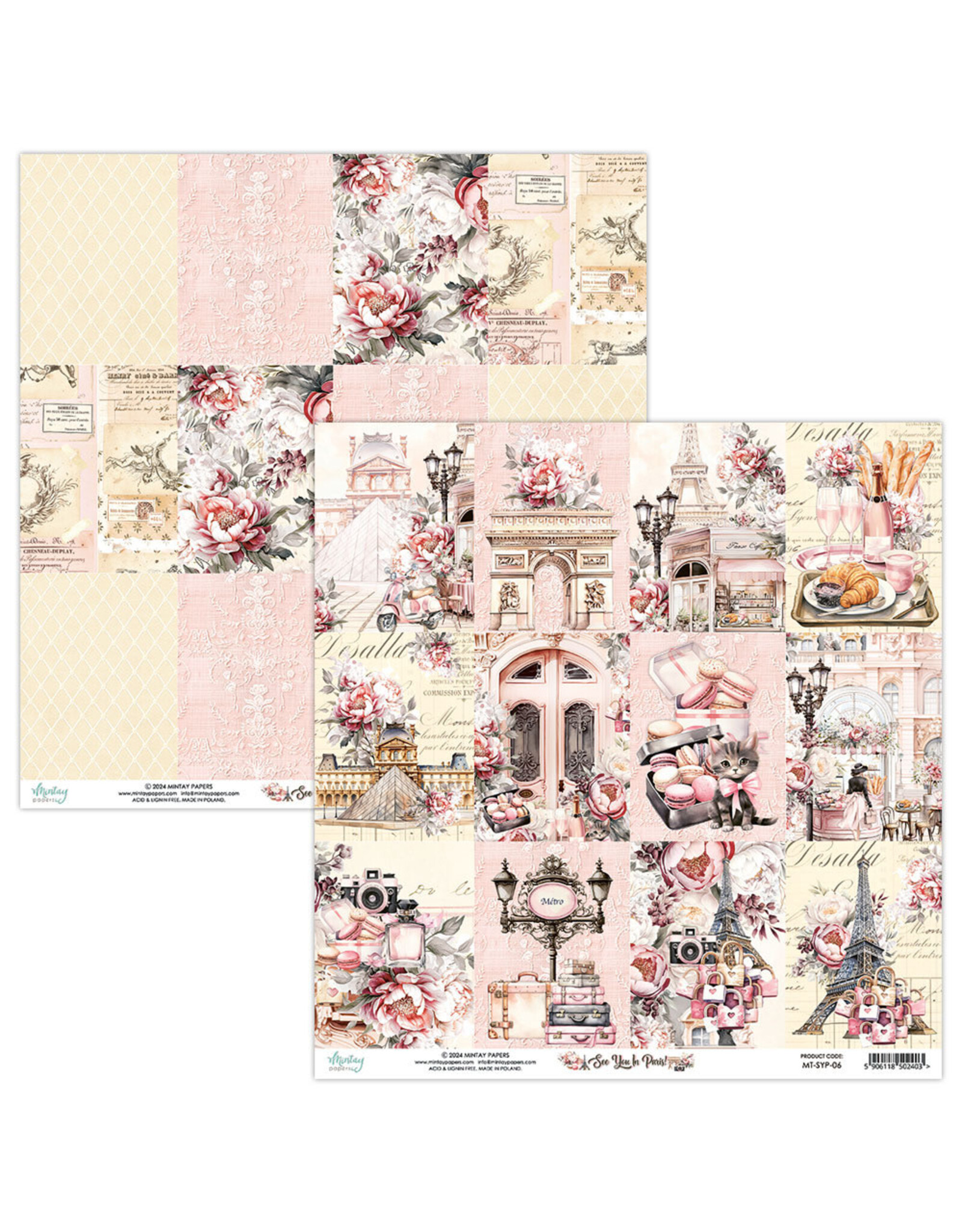 MINTAY MINTAY SEE YOU IN PARIS #06 12x12 CARDSTOCK