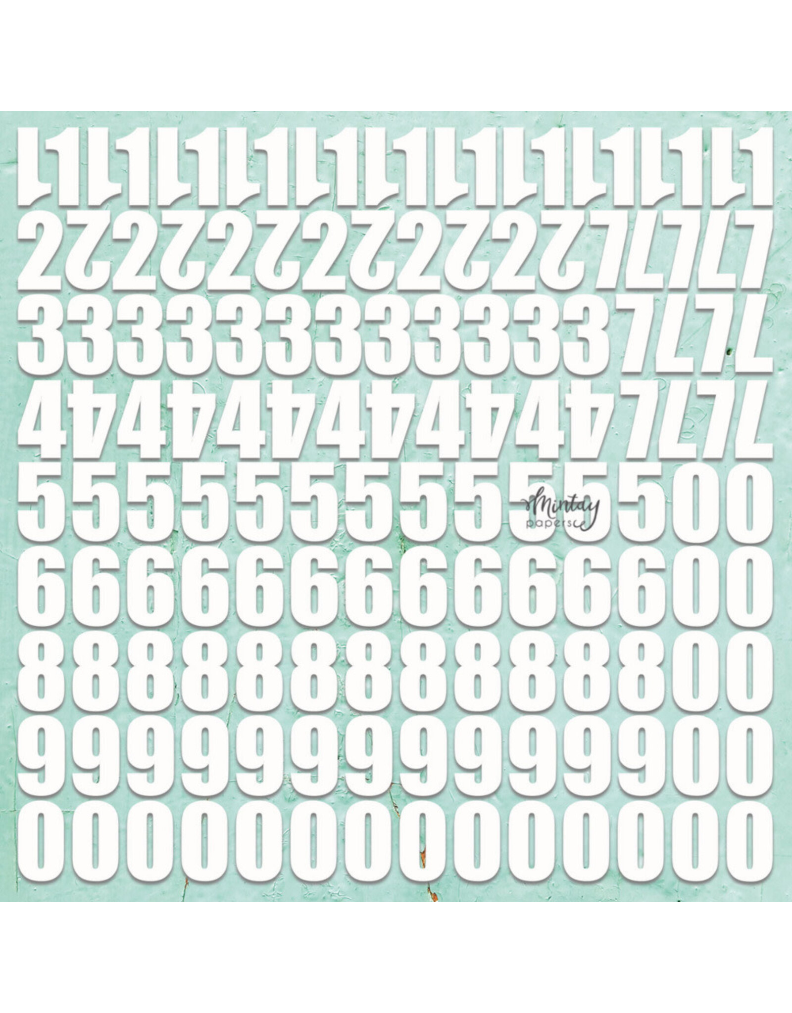 MINTAY MINTAY CHIPPIES - DECOR NUMBERS 2 12x12 CHIPBOARD